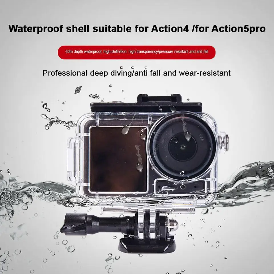 Pod vodou 60 metrov vodotesné potápačské puzdro Ochranná ochrana DJI Osmo Action 4 Camera Coamer