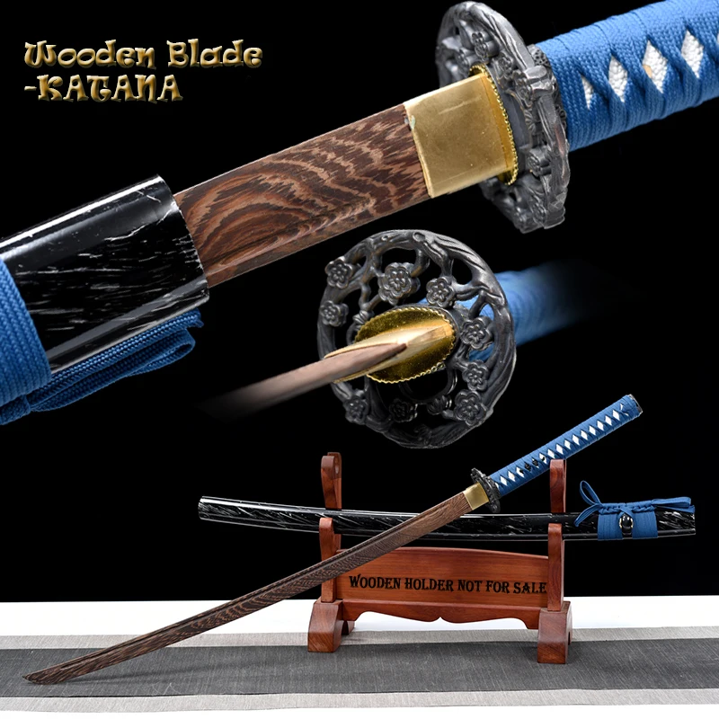 Podaný kvalitný drevený meč, japonský výcvikový meč IAIDO, samurajský meč, pódiové rekvizity, katana, dekorácie nástenných strán, Sakura Tsuba