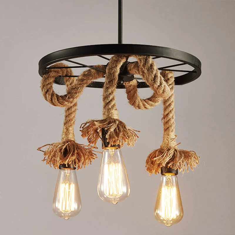 Podkrovie upraviť konope lano luster vintage stropné svietidlo svietidlo jedáleň lampa reštaurácia spálňa prívesok lampa lampa
