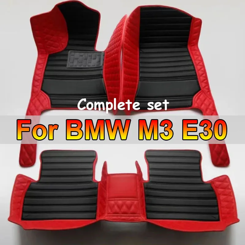 Podlahová podlahová podlaha pre BMW M3 E30 1986 ~ 1991 5 sedadiel Kupé kožené podlahové rohože