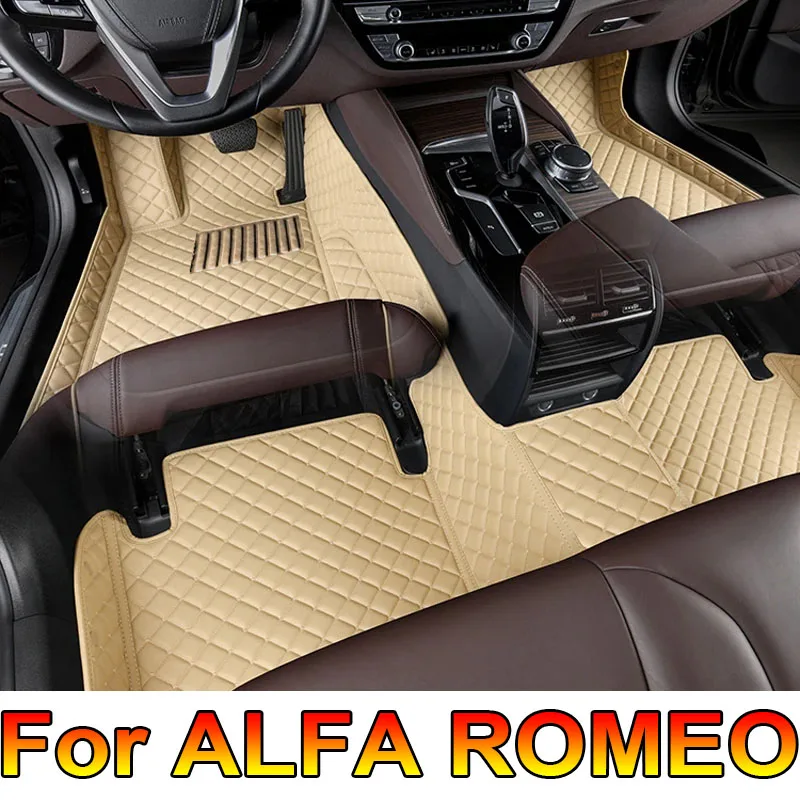 Podlahové podlahy pre Alfa Romeo 147 2000-2010 súprava súpravy Vodotesný koberec Luxusná kože