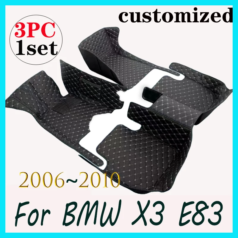 Podlahové podlahy pre BMW X3 E83 2006 2007 2008 2009 2010 Automobilové doštičky automobilových kobercov Cover Interiérové ​​príslušenstvo