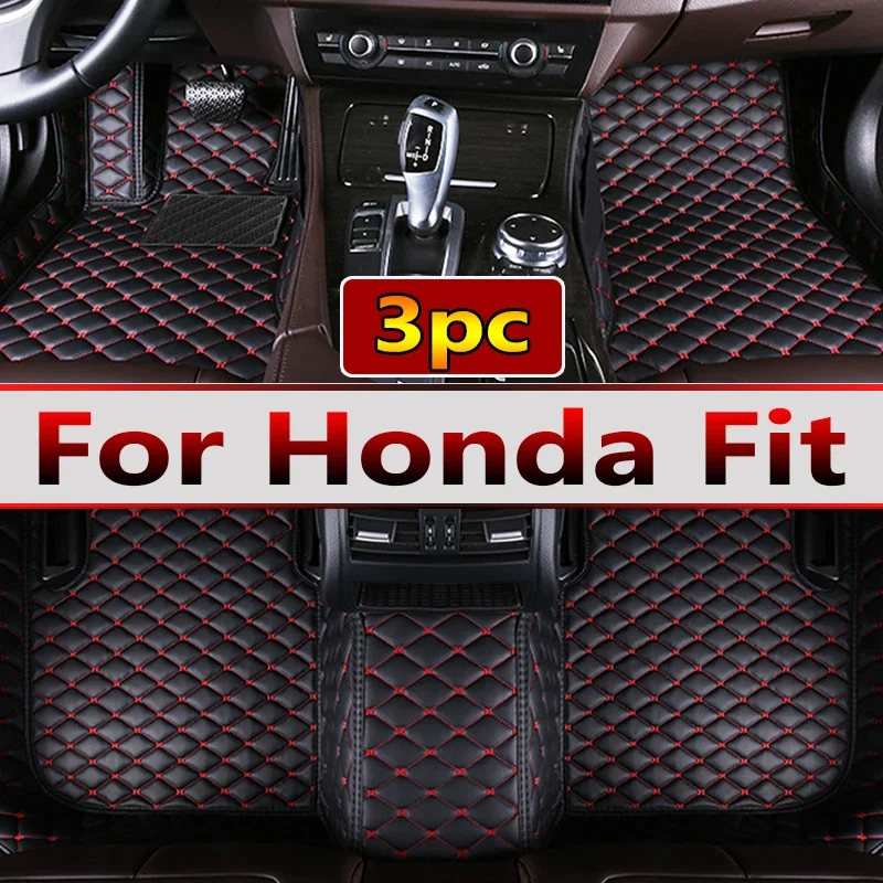 Podlahové podlahy pre honda fit jazz gk3 4 5 6 7 2014 ~ 2020 kobercové rohož luxusné kožené koberce interiérové ​​diely automobilové príslušenstvo GH7 GP5 6