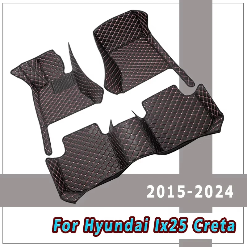 Podlahové podlahy pre Hyundai IX25 IX 25 Creta 2024 2023 2022 2021 2020 2019 2018 2017 2016 2016 2015 Carpets Auto Interior Accessories