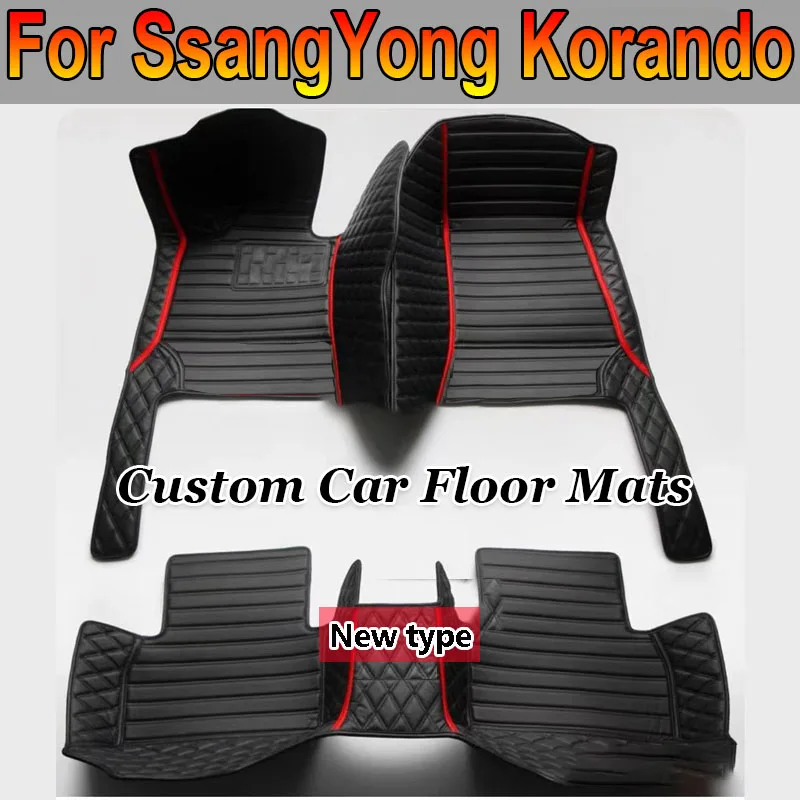 Podlahové podlahy pre ssangyong korando c New Actyon C200 2010 ~ 2019 Luxusné automatické podložky Koberce Ochranné podložky Carpets Auto Príslušenstvo