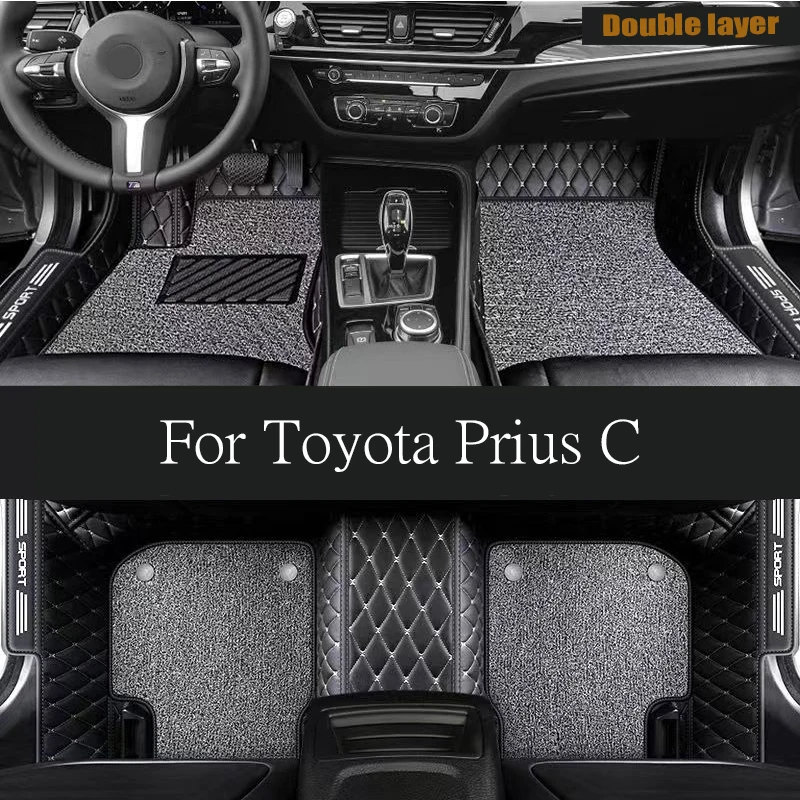Podlahové podlahy pre Toyota Prius C Aqua NHP10 2012 ~ 2019 Koberce Carpets Luxusné kožené koberce pre koberce 2013 2014 2015 2015 2016