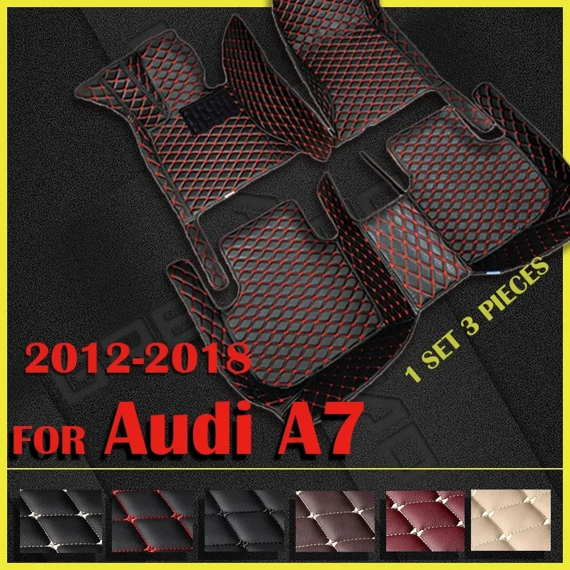 Podlahové rohože pre autá pre Audi A7 2012 2013 2014 2015 2016 2017 2018 2018 Automobilové doštičky automobilov automobilový kryt koberce interiérové ​​doplnky