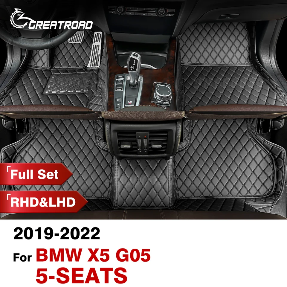 Podlahové rohože pre autá pre BMW X5 G05 Päť miest 2019 2020 2021 Vlastné podložky automobilu automobilový kryt koberce interiérové ​​doplnky