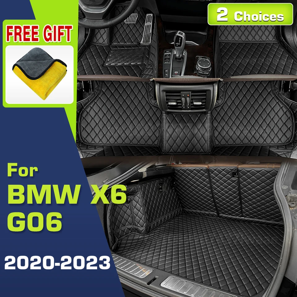 Podlahové rohože pre autá pre BMW X6 G06 2020 2021 2022 2023 Vlastné kmeňové podložky Automatické chodidlá Koberec kryt Cover Interiérové ​​doplnky