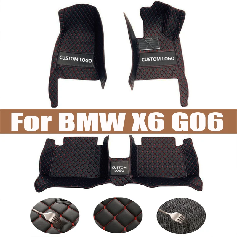 Podlahové rohože pre autá pre BMW X6 G06 2020 2021 Vlastné vankúšiky s automobilmi automobilovými kobercami Cover Interiérové ​​doplnky