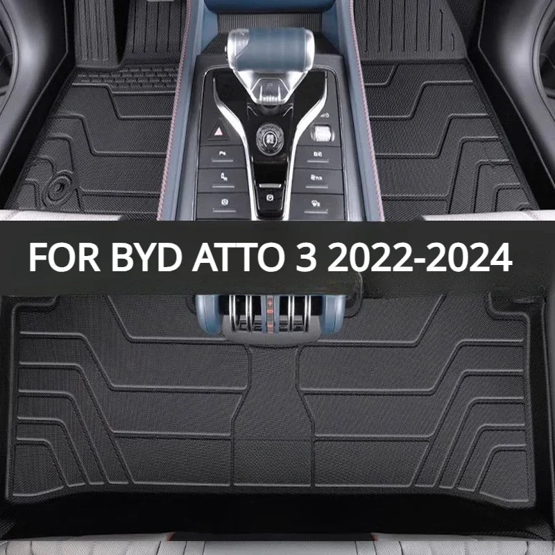 Podlahové rohože pre autá pre BYD Atto 3 2022-2024 NEZMLÁVANÉ PODLAHOVÉ PODOBNÉ PODOBNÉ PODOBNOSTI TRUBLE TPE PODLAHY TPE