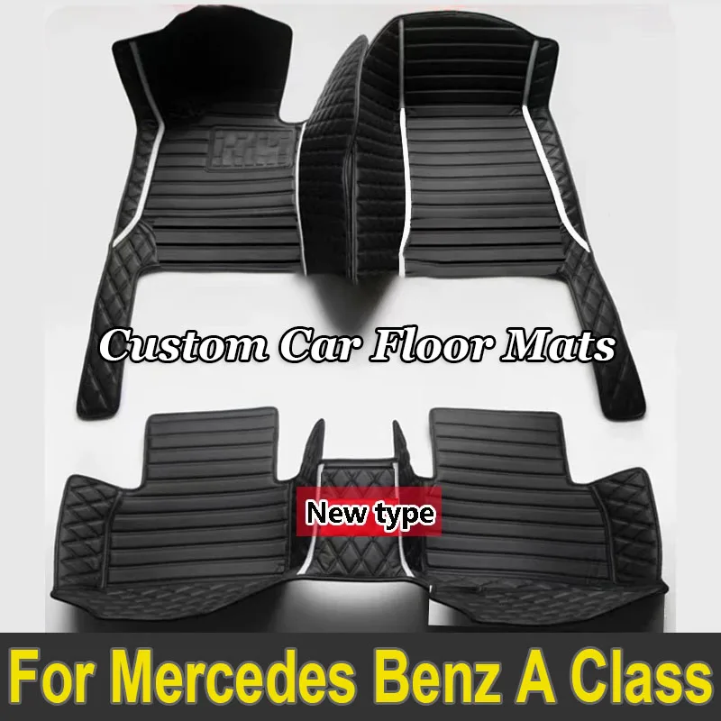 Podlahové rohože pre Mercedes Benz A Class W177 2019 ~ 2021 Anti-Dirt Patchs Koberec Non-Slip Dirt Resistant Autorus Interiér