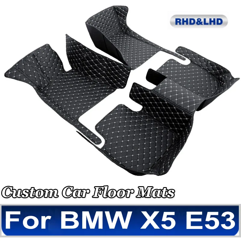 Podlahové rohože pre rohože pre BMW X5 E53 2004 2005 2006 2007 Vlastné podložky automobilov automobilový kryt koberce interiérové ​​príslušenstvo