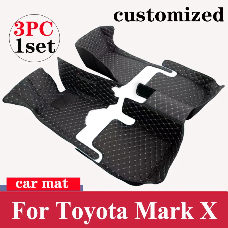 Podlahové rohože pre Toyota Mark X X130 2010- ~ 2019 Luxusná kožená rohož kobercy Koberce interiérové ​​diely Koberec automobilov 2011 2012 2013