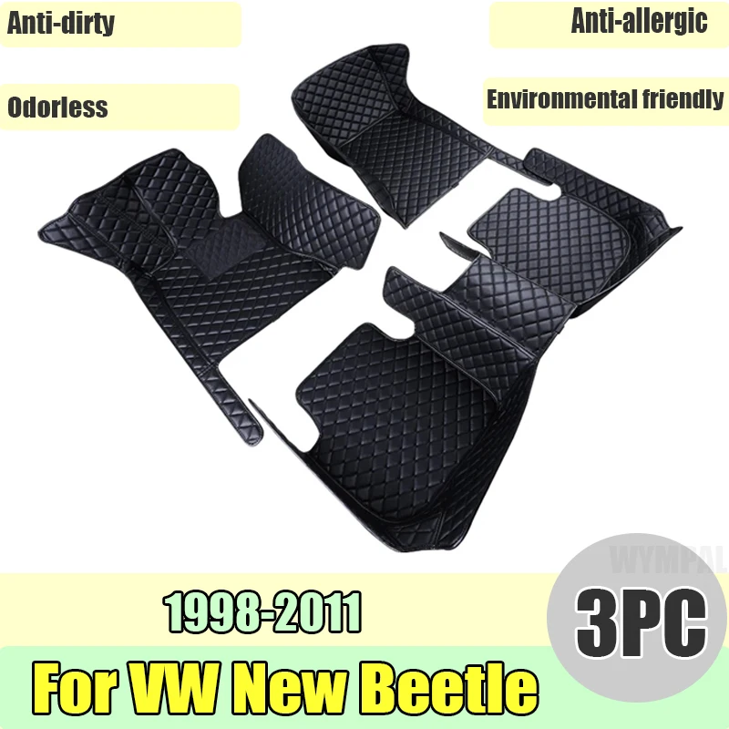 Podlahové rohože pre VW VW Nový chrobák kabriolet 1998 ~ 2011 Woterproof Tapetes koberce para automobilový automobil Mats