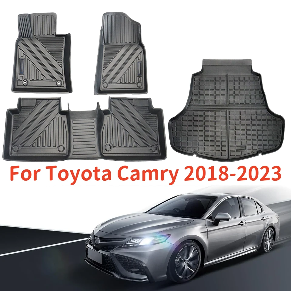 Podlahové rohože TPE vhodné pre Toyota Camry 2023 2022 2021 2020 2019 2018, všetky rohože na ochranu poveternostných podmienok zahŕňajú 1. a 2. riadok