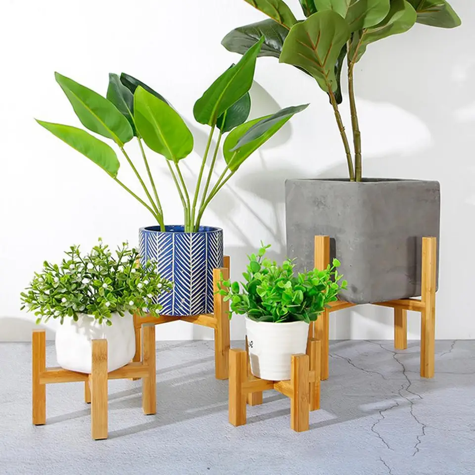 Podlahový bonsai displej stojan drevené kvetinové držiak kvetiny kvetina základňa Vnútorná vonkajšia dekoration dekorácia podnosové záhradné potreby