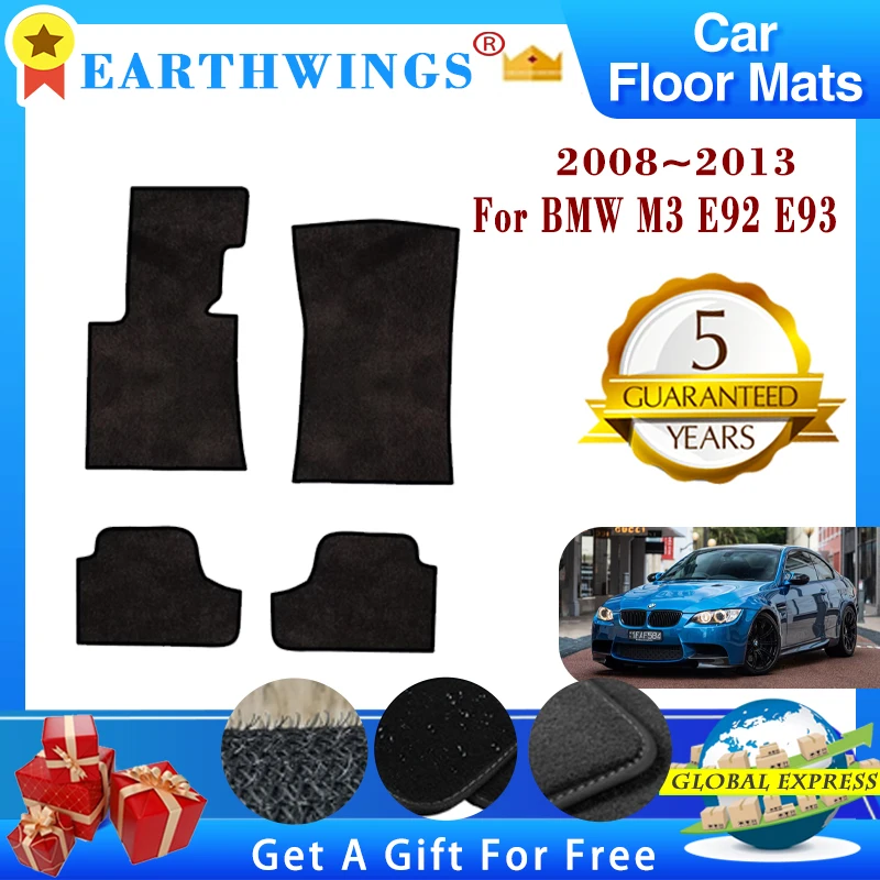 Podlahy automobilov pre BMW M3 E92 E93 2008 ~ 2013 Kobemie panelové chodidlá koberce Cover Cape Anti-Slip Foot Pad Auto príslušenstvo 2009 2011