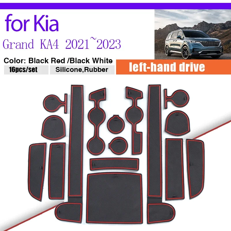 Podložka odolná za prach pre Kia Grand Carnival KA4 2021 2022 2023 Lnterior Gumber Mat Slot Slot Groove Cushion Coaster Coaster Sticker Accessorie