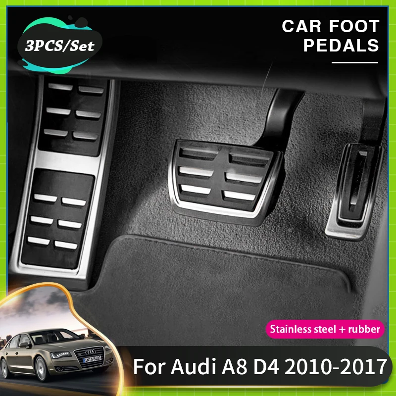Podložky pre pedály pre Audi A8 D4 Acessories 2010 ~ 2017 Automobil bez vŕtania nehrdzavejka