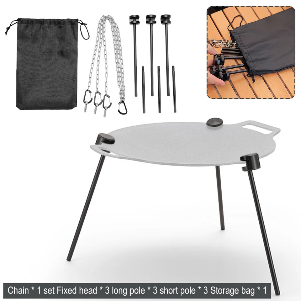 Podporná podnos na grilovanie nastaviteľná panvica prenosná všestranná grilová hrnca Outdoor Griddle Grill Camping Supplies