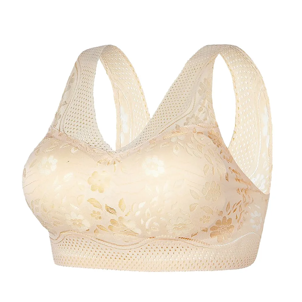 Podprsenka Dámska hodváb na ľadové hodváb bezšvový zhromažďovanie Brassiere bez oceľového prsteňa Žena podprsenka Lingerie Lace Underwear Dámska zábalová hrudník