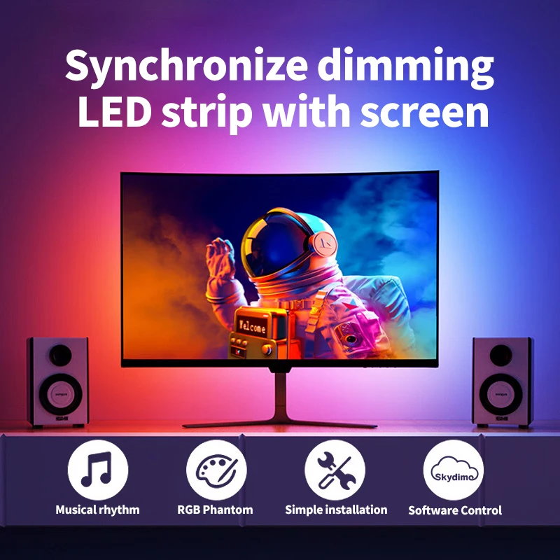 Podsvietenie pre monitor inteligentné prostredie PC Displej synchronizácia LED pásik LIGH RGB Color Color Používa sa na dekoráciu počítačovej atmosféry