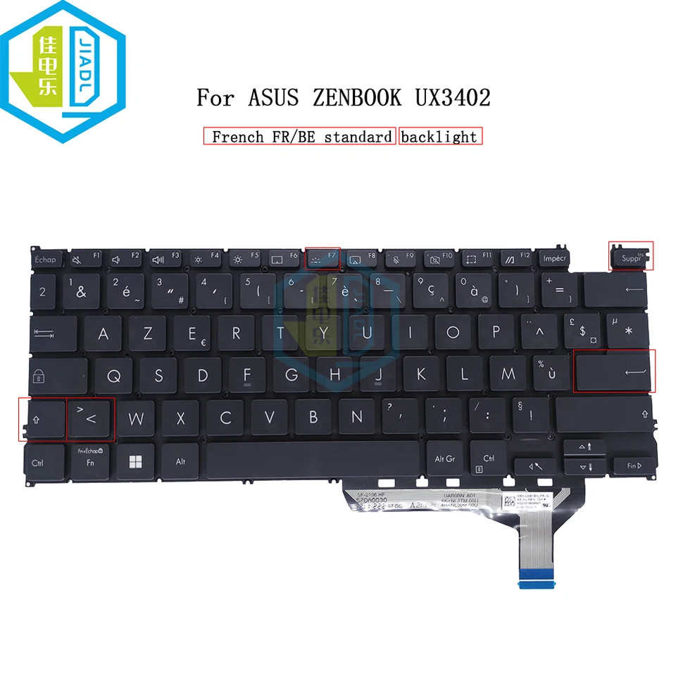 Podsvietenie TW Španielsko francúzske klávesnice pre ASUS UX3402 ZenBook 14 UX3402ZA-0442E UX3402VA ZenBook S 13 OLED UM5302T UM5302TA