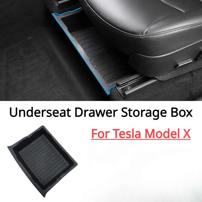 Podčiarknutie úložného boxu pre model Tesla Model X 2018-2023 Zásuvka na autá TPE skryté zásuvky