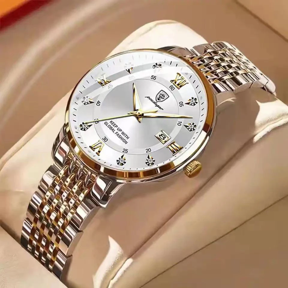Poedagar Fashion Women Dámske hodinky Značka Rose Gold Stain Steel Witerproof