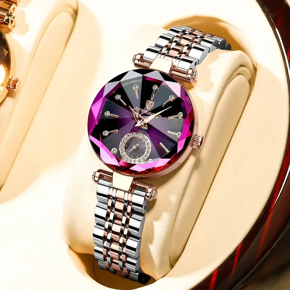 Poedagar Luxury Woman Wristwatch Elegantná vodotesná nehrdzavejúca oceľ hodinky pre dámske šaty Diamond Quartz Dámske hodinky Reloj