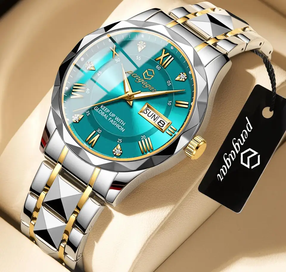 Poedagar Top Luxury Men Quartz Watch for Men Sports Witerprood Luminous Cominless Ocen Dátum týždenne Pánske hodinky Mužské hodiny reloj