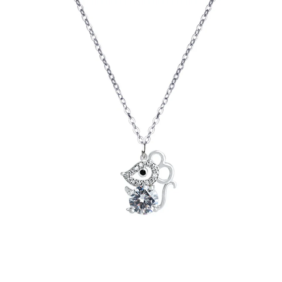 Pohodlné na nosenie náhrdelníka Ženy Choker Grace Myši v tvare šperky Striebro