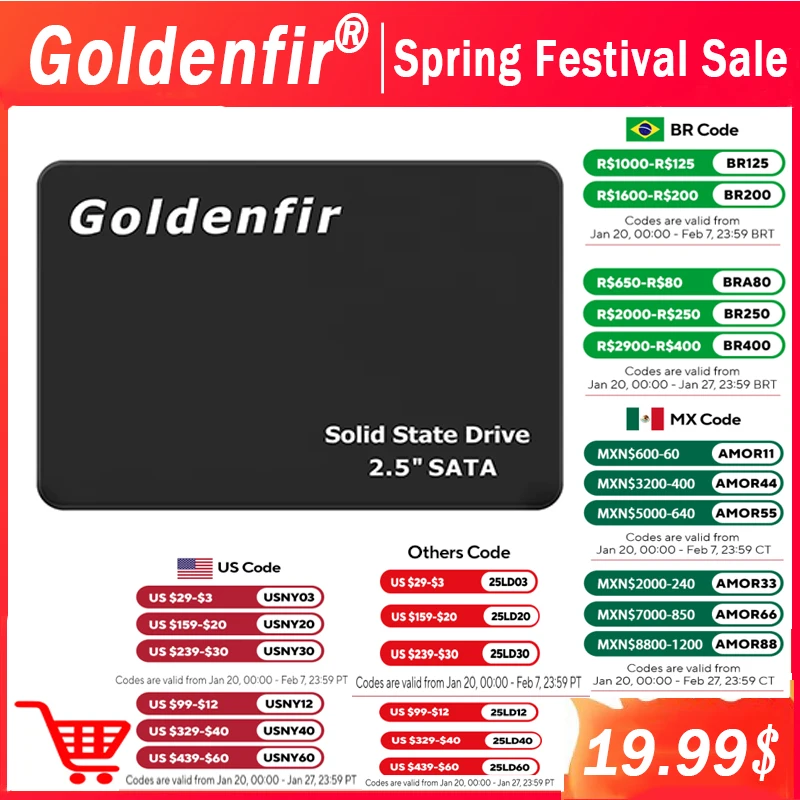 Pohon v pevnom stave Goldenfir 480 GB 500 GB 512 GB kompatibilný s notebookmi a stolnými počítačmi