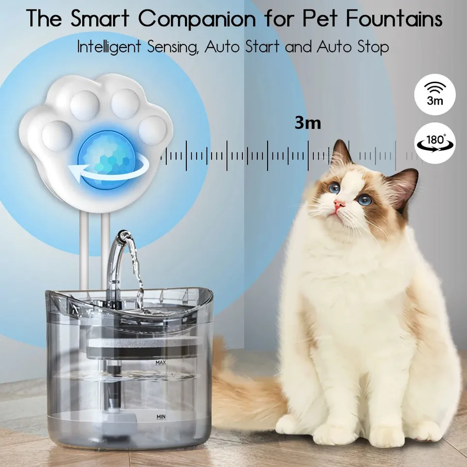 Pohybový snímač Fountain Cats v tvare labky pre všetky automatické dávkovač vody pre domáce zvieratá s rozhraním USB rozhrania PIR Water Fountain Cat Sens