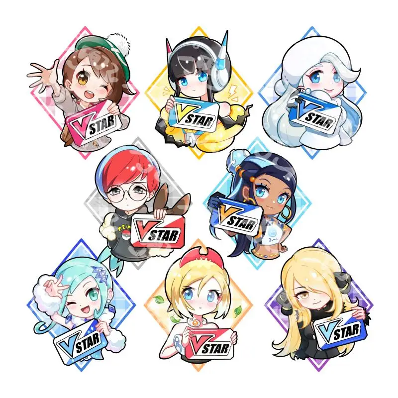 Pokemon Cards Game rekvizity Vstar Plate Indikátor Gloria Melony Elesa Cynthia Anime Game Characs Characters Tréner trénera hračiek