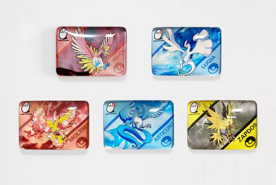 Pokemon chladnička magnetický magnetický stiker vysoko priehľadná anime postava Psyduck Charmeleon Articuno Lvysaur Moltres Greninja