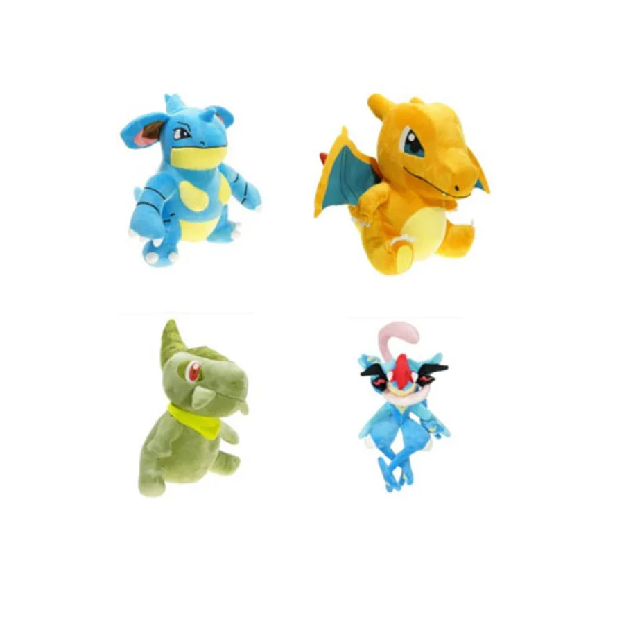 Pokemon New Plush Puppet Figure Hračky Deti mäkké asi 30 cm roztomilý darček chlapec Axew Charizard Nidoqueen Greninja