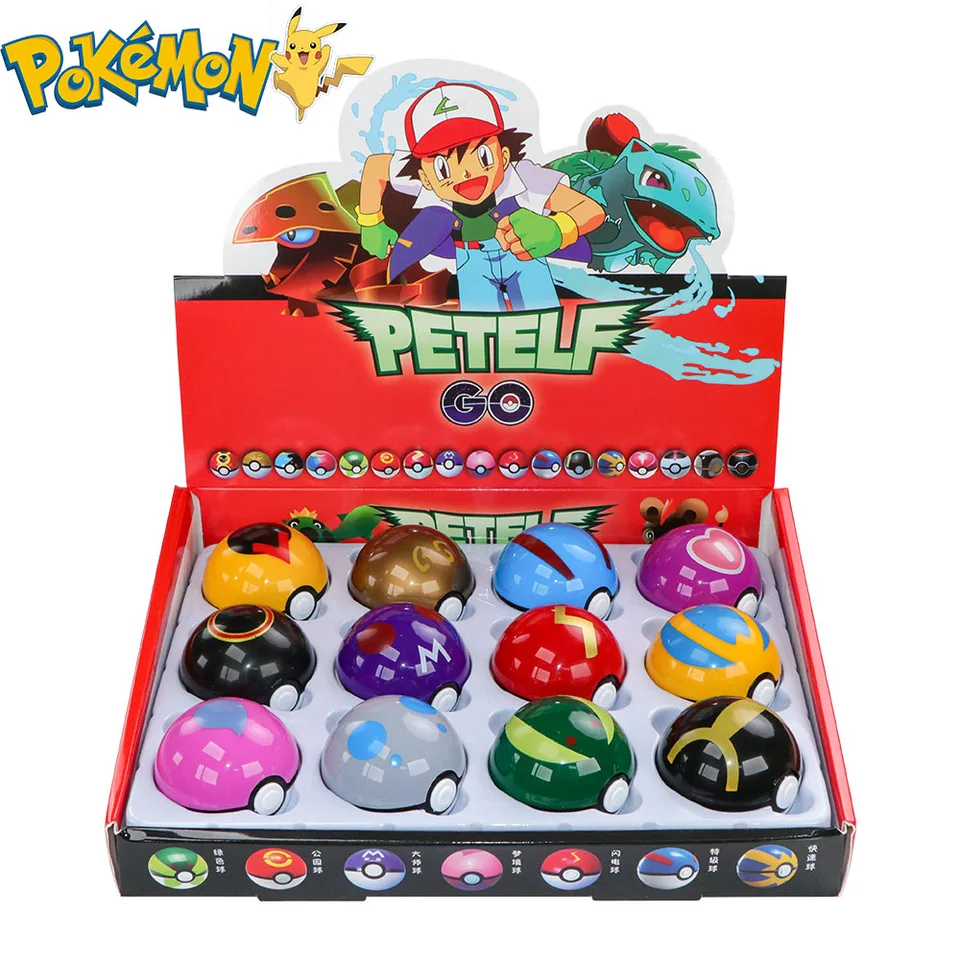 Pokemon Obrázok 12ks/set Pikachu Pokeball Action figure Anime Kawaii bábika kokolová zbierka Detské narodeniny darčeky