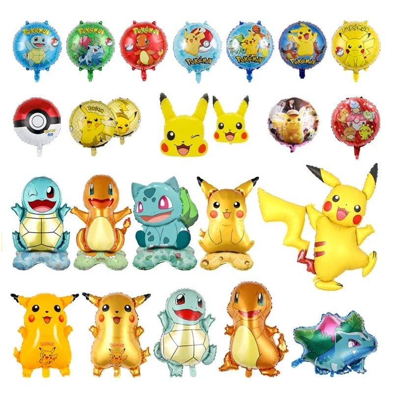 Pokemon Party Balloons Cartoon Pikachu hlava fólia balón sada bábätká narodeninová oslava dekorácie Detské klasické hračky