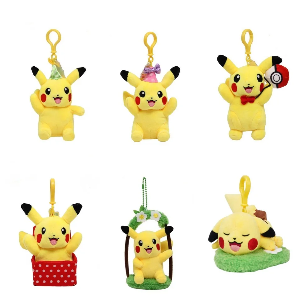 Pokemon Pikachu kawaii plyšová hračka prívesok školská taška batohový batoh kľúča kľúča kľúča malá bábika k narodeninám