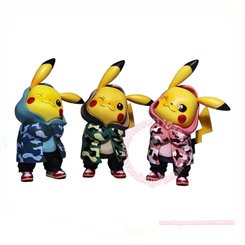 Pokemon Pikachu trendy figures maskovacím oblečením tvar detskej hračky Karika
