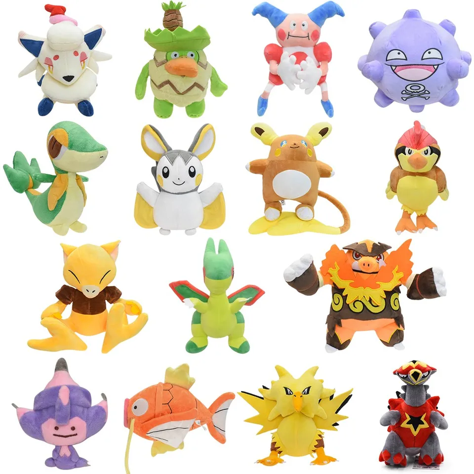 Pokemon plyšová hračka Zorua Ludicolo Mr.Mime Koffing Snivivy Emolga Raichu Pidgeotto Soft Soft Doll Doll Abra Flygon Turtonator