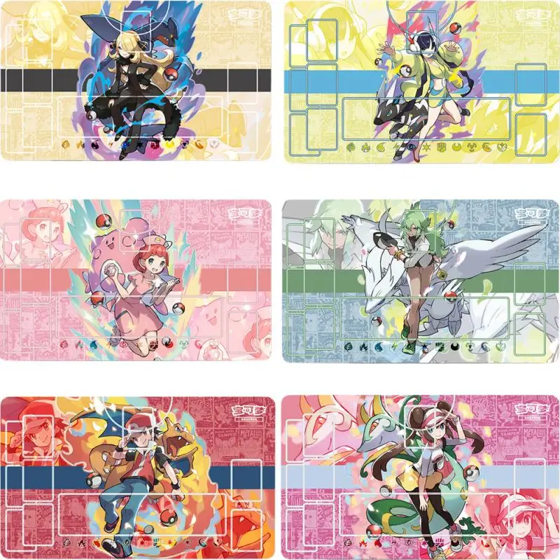 Pokemon Ptcg Card Mat Rosa Steven Stone Dawn Skyla 60x35cm vyhradená hra Single Player Battle Anime Characs Cards Pad Darče