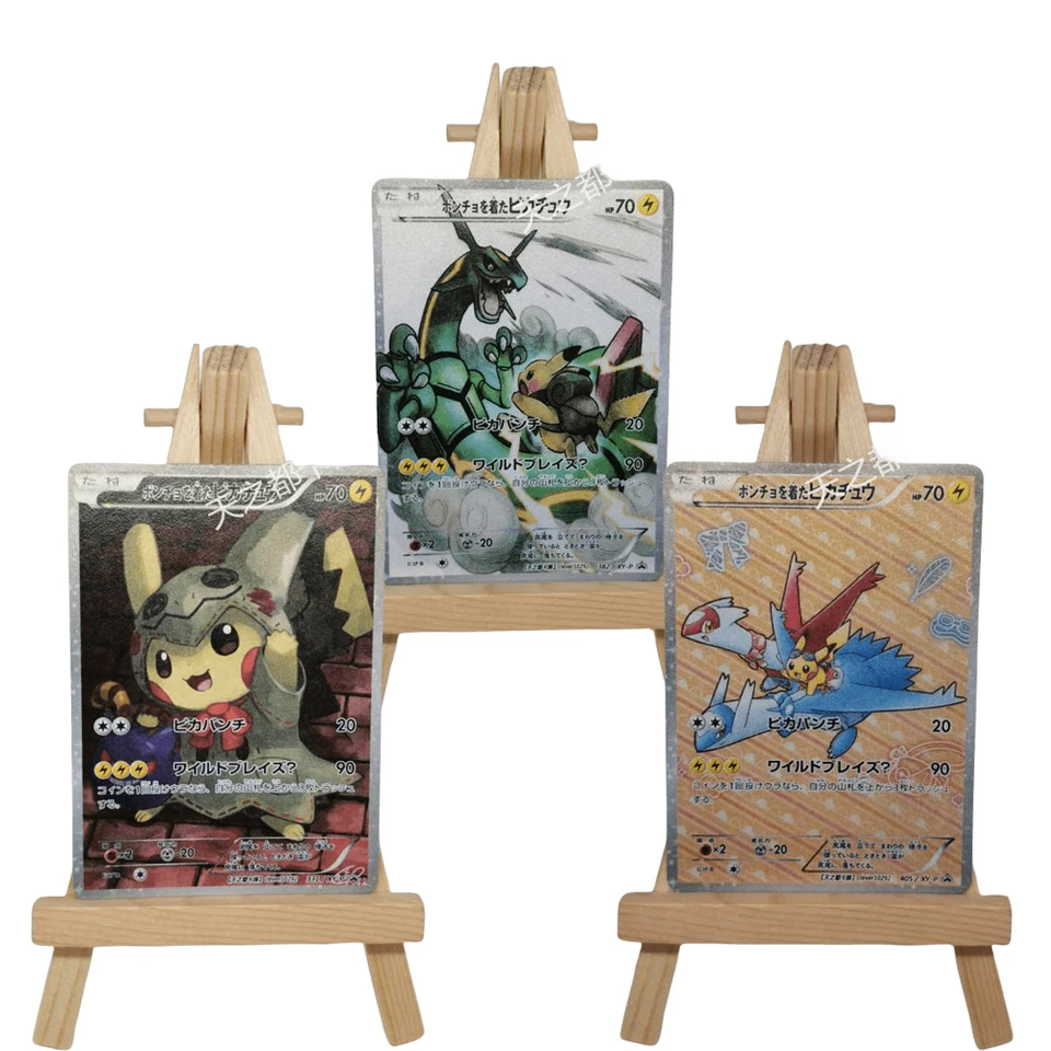 Pokemon Ptcg Japonská verzia Single Grainy Flat Card Pikachu Rayquaza Cartoon Game Anime Collection Cards Hračky DIY Darčeky