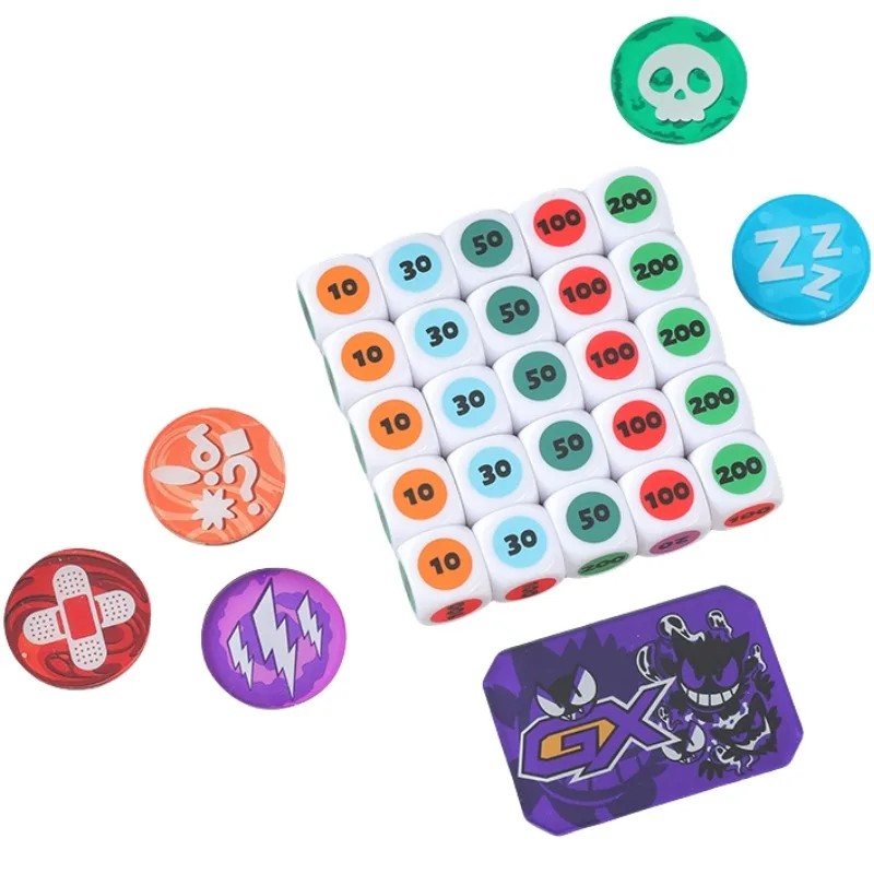 Pokemon Ptcg Lillie Gengar Mewtwo Self -Made indikátor kocky Abnormal State Storage Box Anime Classics Game Collection Cards Toy