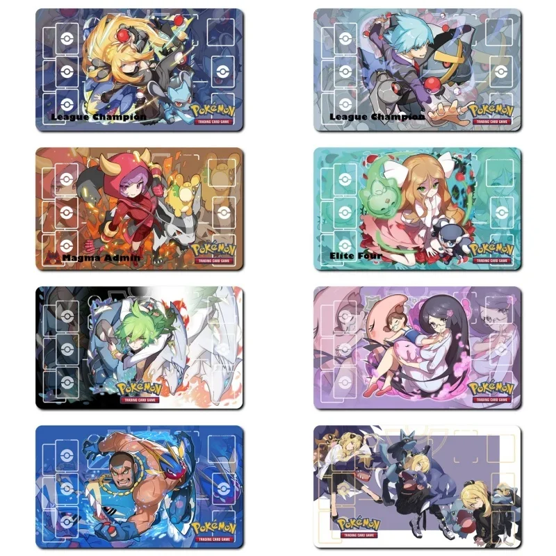 Pokemon Zinnia Leon Caitlin Anime Game Chaings Self -Made Toy Gift Classic Series Cards Pad Rubber Collection Card Card Dueling Mat