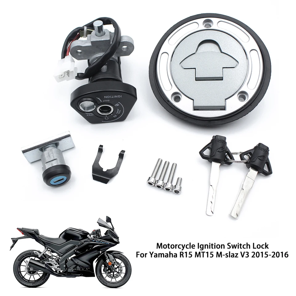 Pokhaomín Motocykel zapaľovania plynovej čiapky palivová nádrž na kryt sedadla Sedo pre Yamaha R15 MT15 MT-15 M-Slaz V3 2015-2016 12V