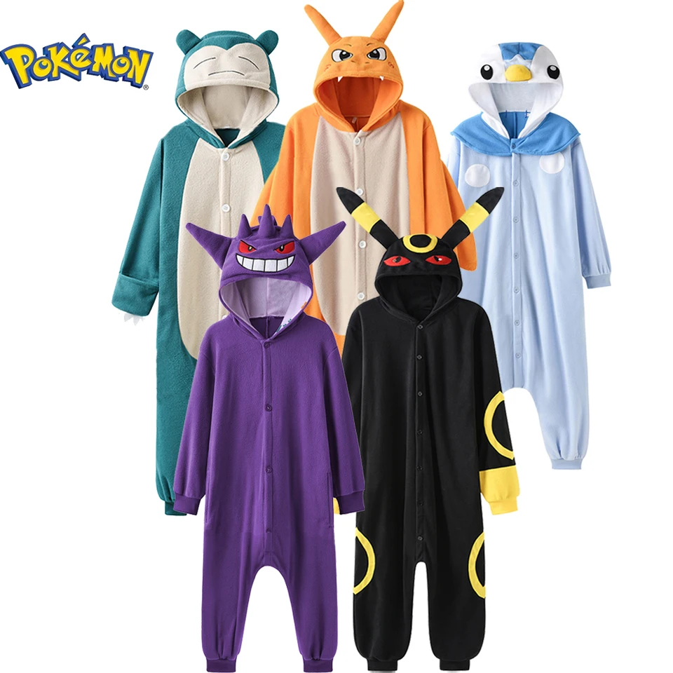 Pokémon Charizard One-Piece Pajama Gengar Umbreon Onesie pre dospelých Piplup Ženy celé telo pyžama Halloween Cosplay kostým darček