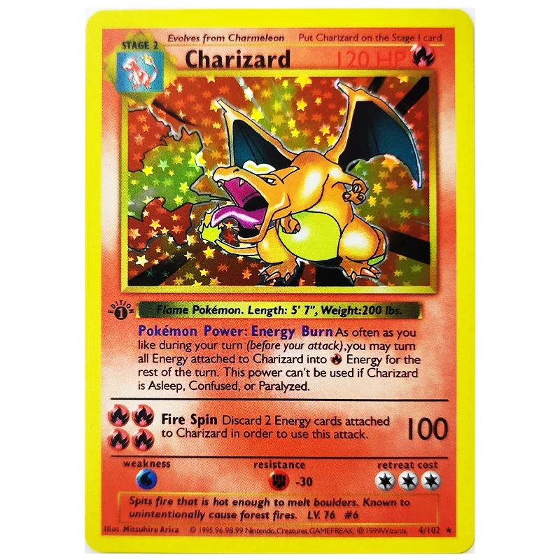 Pokémon Collection Cards 1996 1. vydanie Flash karty Charizard Blastoise Game Ptcg Anime Shining Collection Cards Darčeková hračka